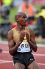 Mo Farah after winning the 5000 metres, 2012 Samsung Diamond League, Crystal Palace, London.